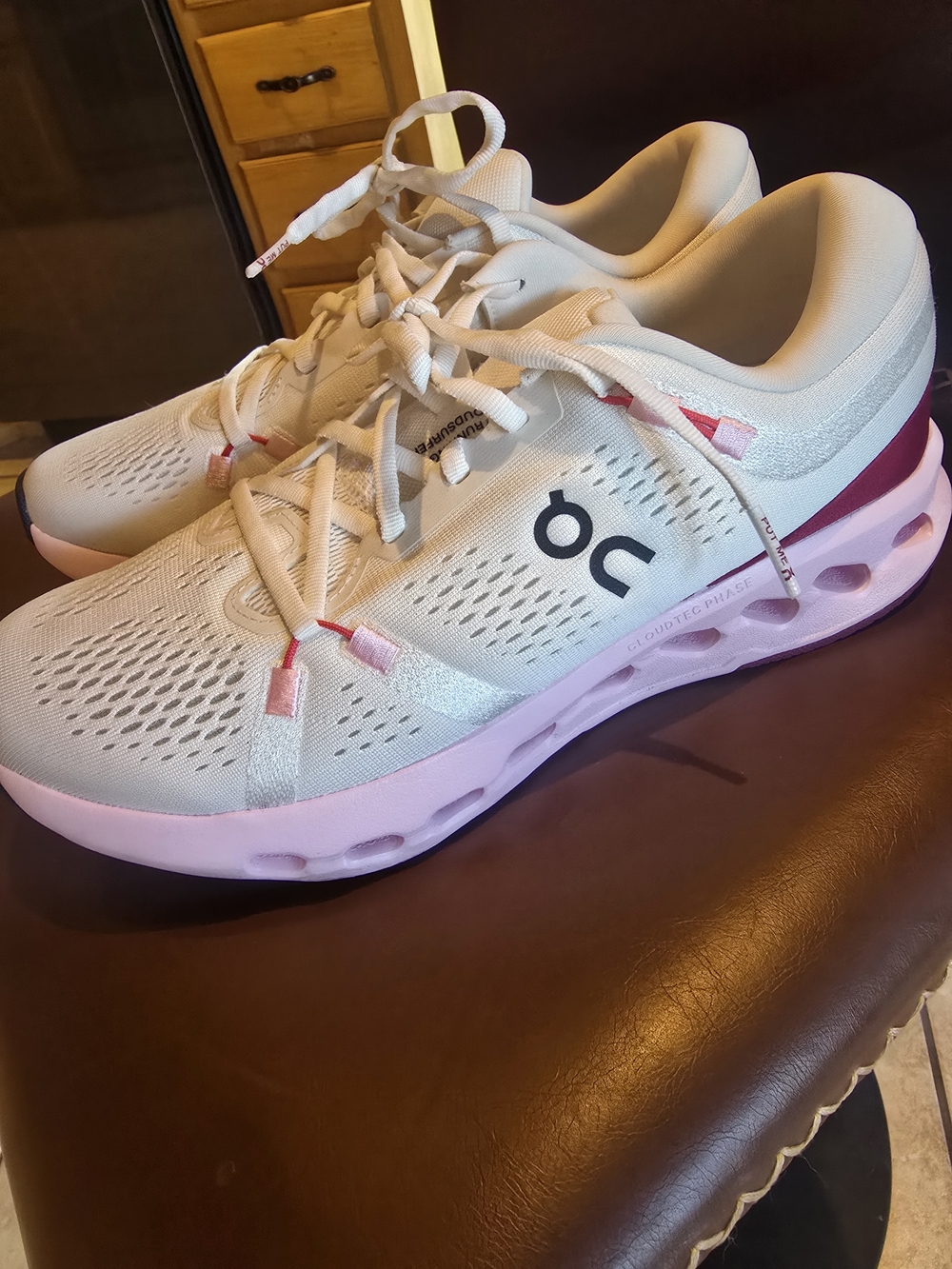 On Running Cloudsurfer Women’s Running Shoe - White & Pink